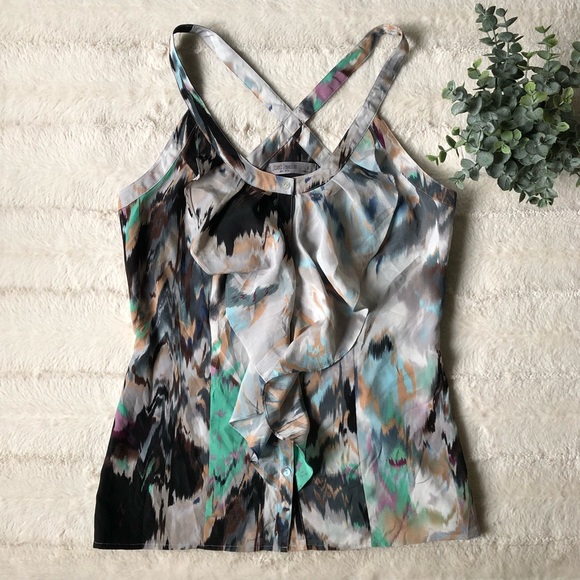 Just Jeans Tops - 16. Just Jeans - Ruffle button-up tank top - size AUS 8 / US 4